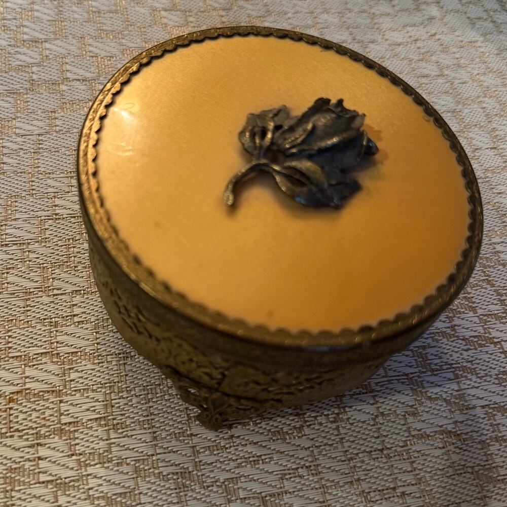 Vintage Gold Trinket Box Baroque Hollywood Regency style